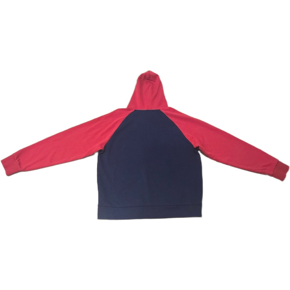 Polo Ralph Lauren Mens Raglan Hoodie Navy Blue Red Colorblock Graphic Sweatshirt - Picture 3 of 6